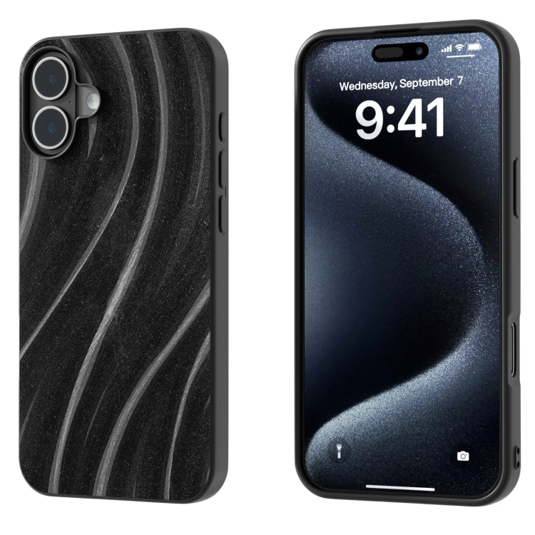 For iPhone 16 Plus Galactic Pattern Protective Phone Case(Black) - iPhone 16 Plus Cases by buy2fix | Online Shopping UK | buy2fix