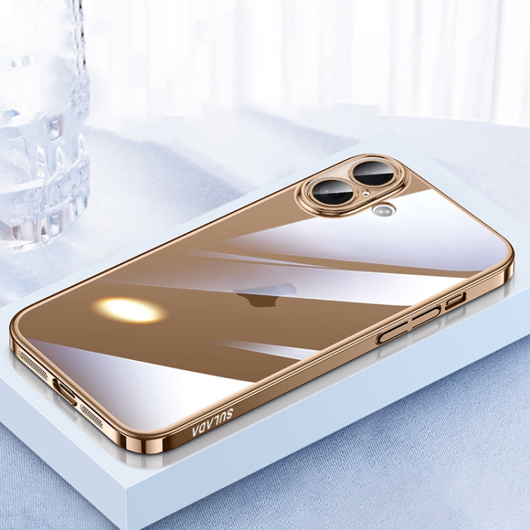 For iPhone 16 Plus SULADA JINGJIA Series Lens Protector Hard PC Phone Case(Gold) - iPhone 16 Plus Cases by SULADA | Online Shopping UK | buy2fix