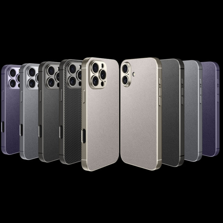 For iPhone 16 Plus GKK Metal Paint Skin Feel Leather Full Coverage Phone Case(Titanium Grey) - iPhone 16 Plus Cases by GKK | Online Shopping UK | buy2fix