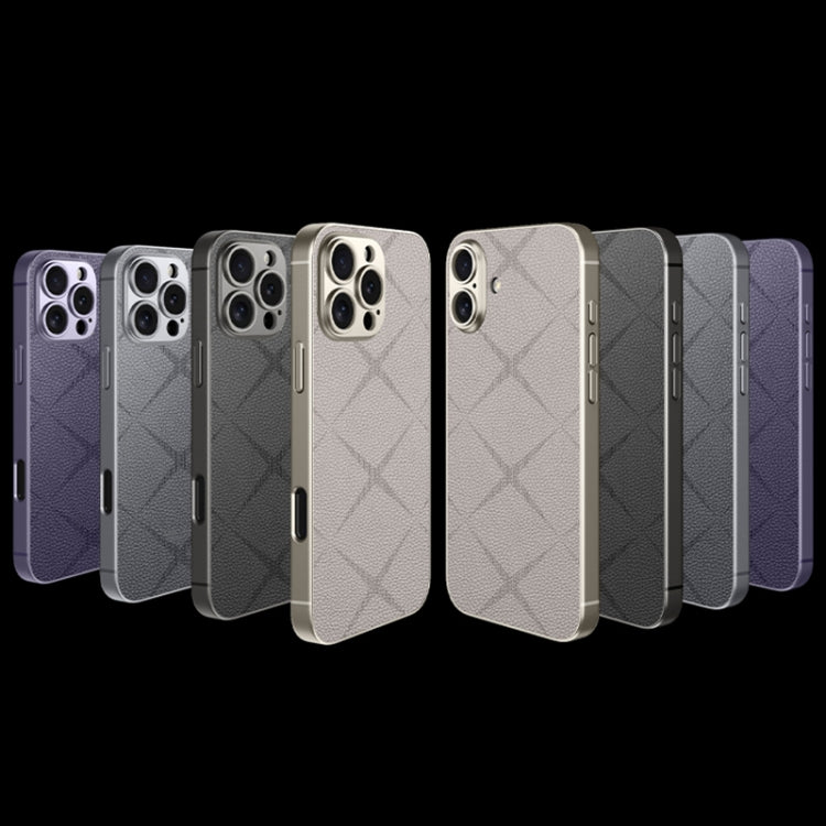 For iPhone 16 Plus GKK Asterism Metal Paint Skin Feel Leather Full Coverage Phone Case(Titanium Grey) - iPhone 16 Plus Cases by GKK | Online Shopping UK | buy2fix