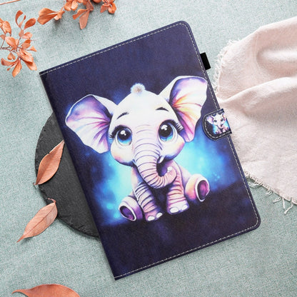 For iPad Pro 11 2024 Coloured Drawing Stitching Smart Leather Tablet Case(Elephant) - iPad Pro 11 2024 Cases by buy2fix | Online Shopping UK | buy2fix