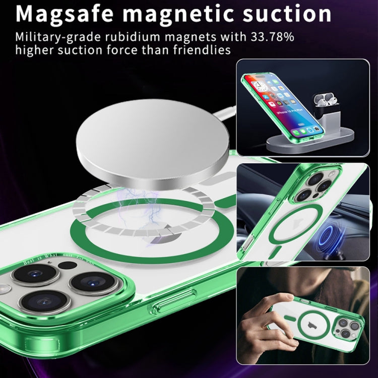 For iPhone 16 Pro Ice Color Magnetic Series Magsafe Magnetic PC Hybrid TPU Phone Case(Green) - iPhone 16 Pro Cases by buy2fix | Online Shopping UK | buy2fix