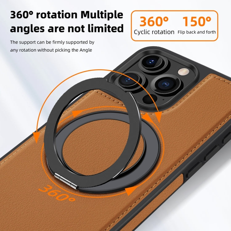 For iPhone 16 Pro Max Yashi 360 Degree Rotating MagSafe Holder Phone Case(Brown) - iPhone 16 Pro Max Cases by buy2fix | Online Shopping UK | buy2fix