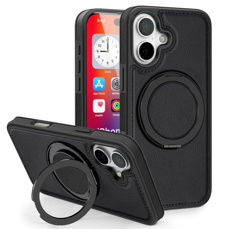 For iPhone 16 Yashi 360 Degree Rotating MagSafe Holder Phone Case(Black) - iPhone 16 Cases by buy2fix | Online Shopping UK | buy2fix