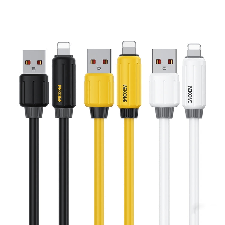 WK WDC-27i Elastic Genuine Silicone 1m 12W USB to 8 Pin Fast Charging Data Cable(Yellow) - Normal Style Cable by WK | Online Shopping UK | buy2fix