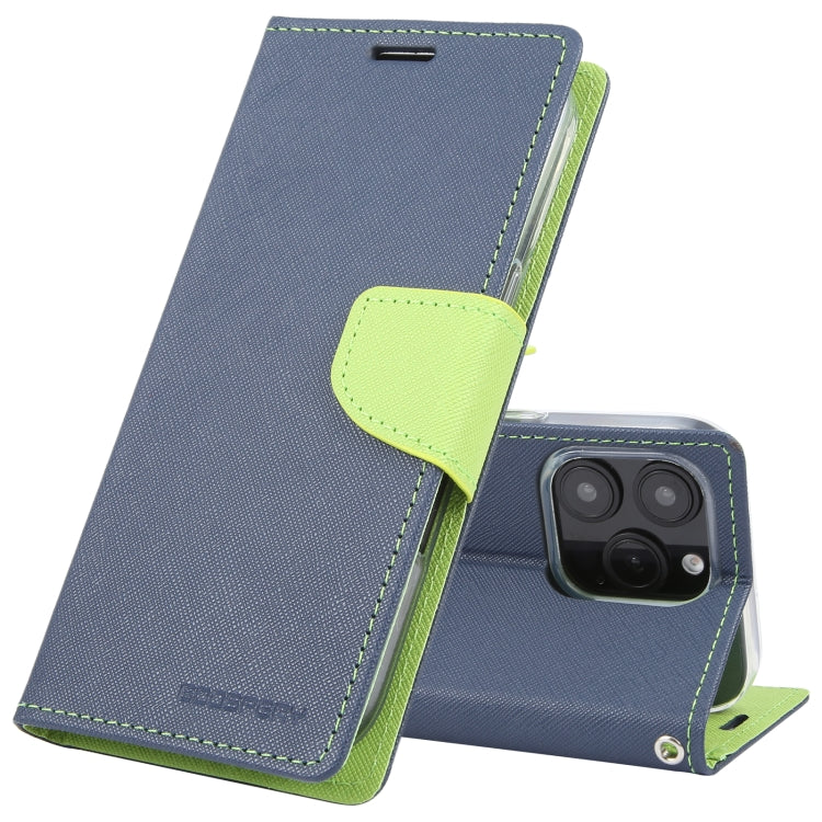 For iPhone 16 Pro Max GOOSPERY FANCY DIARY Cross Texture Leather Phone Case(Navy Blue) - iPhone 16 Pro Max Cases by GOOSPERY | Online Shopping UK | buy2fix