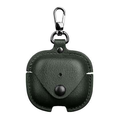 For AirPods 4 Business Leather Earphone Protective Case with Hook(Green) - For AirPods 4 by buy2fix | Online Shopping UK | buy2fix