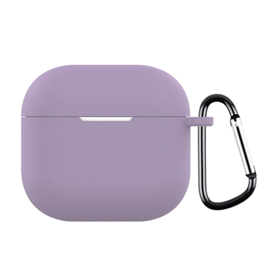 For AirPods 4 Silicone Earphone Protective Case with Hook(Light Purple) - For AirPods 4 by buy2fix | Online Shopping UK | buy2fix