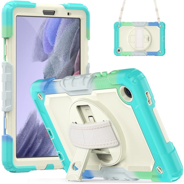 For Samsung Galaxy Tab A7 Lite T220 Silicone Hybrid PC Tablet Case with Shoulder Strap(Camouflage Light Blue) - Tab A7 Lite T220 / T225 by buy2fix | Online Shopping UK | buy2fix