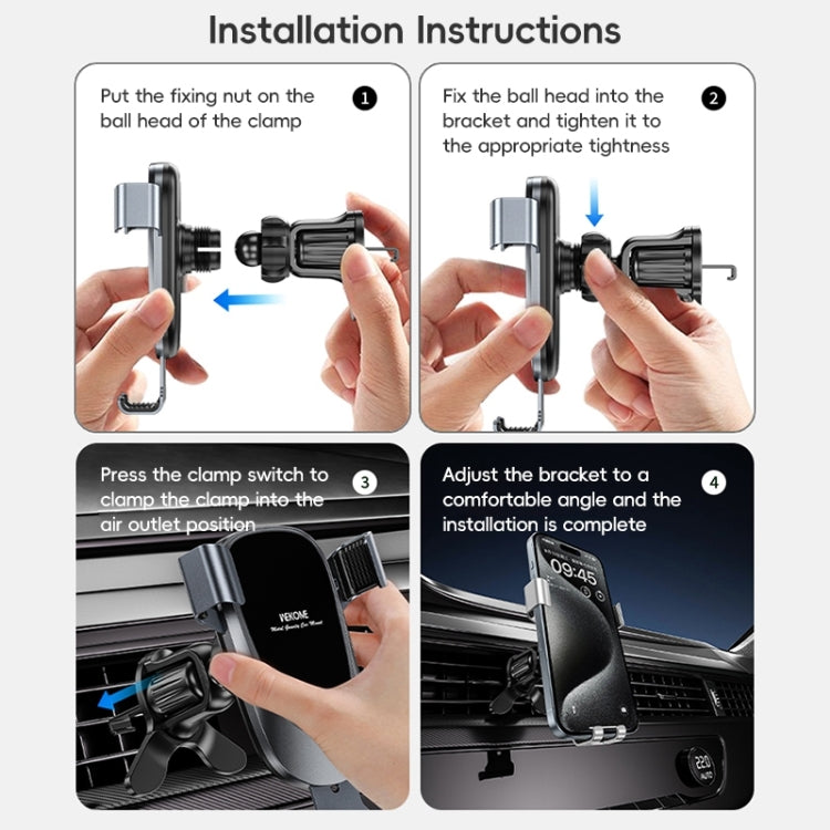 WEKOME WA-S58 K-Captain Metal Car Air Outlet Gravity Holder(Tarnish) - Car Holders by WK | Online Shopping UK | buy2fix