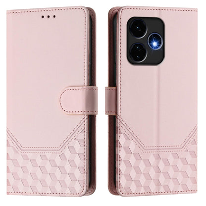 For Boost Mobile Celero 5G+ 2024 Honeycomb Embossing RFID Leather Phone Case(Pink) - More Brand by buy2fix | Online Shopping UK | buy2fix