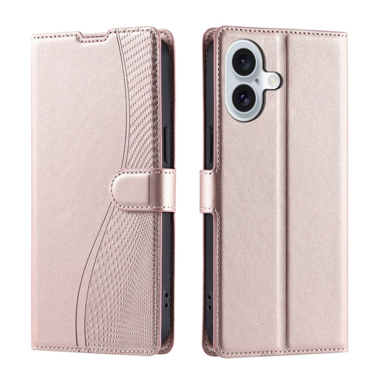 For iPhone 16 Plus Voltage Ultra-thin Dot Leather Phone Case(Rose Gold) - iPhone 16 Plus Cases by buy2fix | Online Shopping UK | buy2fix