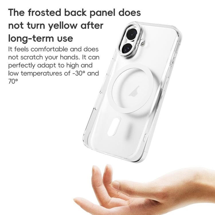 For iPhone 16 ZGA Magsafe Clear PC Tempered Glass Phone Case(Frosted White) - iPhone 16 Cases by ZGA | Online Shopping UK | buy2fix