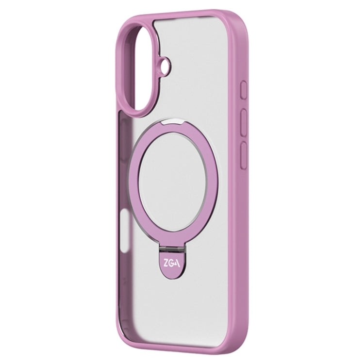 For iPhone 16 Plus ZGA Magsafe Holder PC Hybrid TPU Phone Case(Pink) - iPhone 16 Plus Cases by ZGA | Online Shopping UK | buy2fix