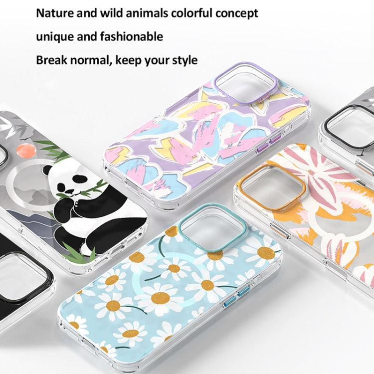 For iPhone 16 Plus TGVIS Grace Series MagSafe Magnetic Phone Case(Mirror Flower) - iPhone 16 Plus Cases by TGVIS | Online Shopping UK | buy2fix