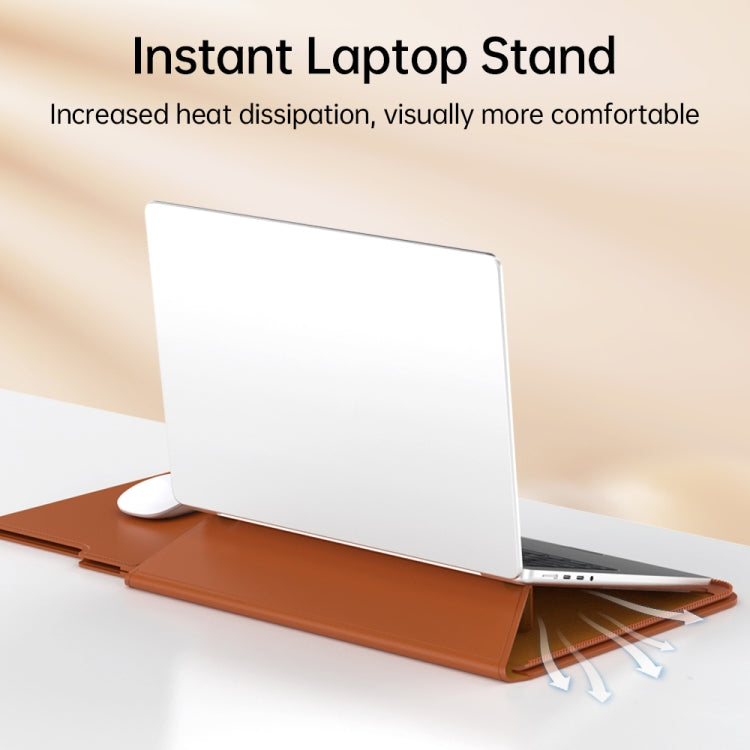 Multifunctional Laptop PU Magnetic Stand Split Liner Bag with Mouse Pad Function, Size:15 inch(Dark Blue) - 15 inch by buy2fix | Online Shopping UK | buy2fix