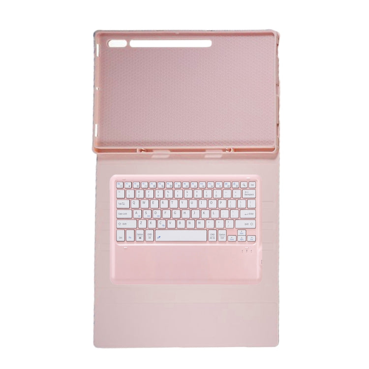 For Samsung Galaxy Tab S10 Ultra A910B Pen Slot Detachable Bluetooth Keyboard Leather Tablet Case(Pink) - Samsung Keyboard by buy2fix | Online Shopping UK | buy2fix