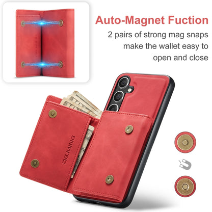 For Samsung Galaxy S24 FE 5G DG.MING M1 Series 3-Fold Multi Card Wallet + Magnetic Phone Case(Red) - Galaxy S24 FE 5G Cases by DG.MING | Online Shopping UK | buy2fix