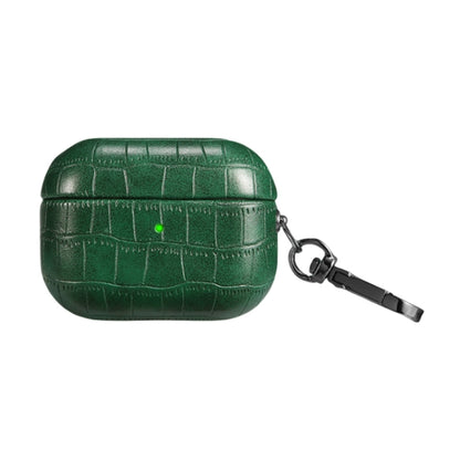 For AirPods 4 Crocodile Texture Earphone Protective Case(Dark Green) - For AirPods 4 by buy2fix | Online Shopping UK | buy2fix