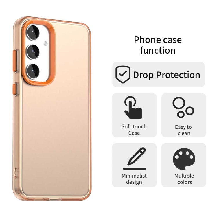 For Samsung Galaxy S25 5G Candy PC Hybrid TPU Shockproof Phone Case(Orange) - Galaxy S25 5G Cases by buy2fix | Online Shopping UK | buy2fix