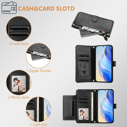 For Boost Mobile Celero 5G+ 2024 / Celero 3+ Multi-Card Slots Zipper Wallet Leather Phone Case(Black) - More Brand by buy2fix | Online Shopping UK | buy2fix