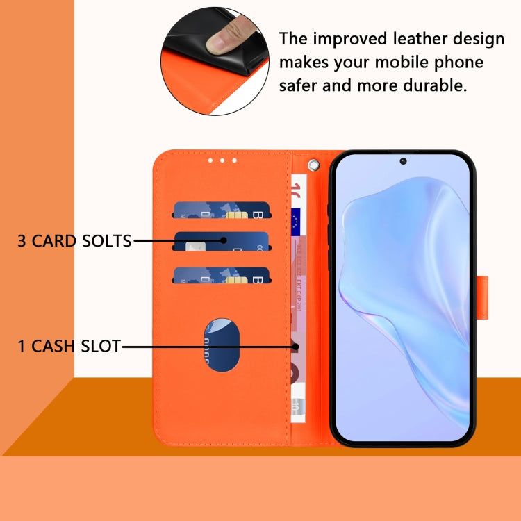 For Boost MobIle Celero 5G+ 2024 / 3+ 5G Skin Feel Solid Color Leather Phone Case with Lanyard(Orange) - More Brand by buy2fix | Online Shopping UK | buy2fix