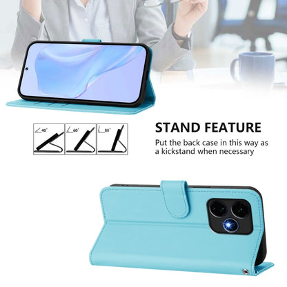 For Boost MobIle Celero 5G+ 2024 / 3+ 5G Skin Feel Solid Color Leather Phone Case with Lanyard(Sky Blue) - More Brand by buy2fix | Online Shopping UK | buy2fix