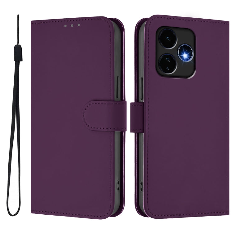 For Boost MobIle Celero 5G+ 2024 / 3+ 5G Skin Feel Solid Color Leather Phone Case with Lanyard(Violet) - More Brand by buy2fix | Online Shopping UK | buy2fix