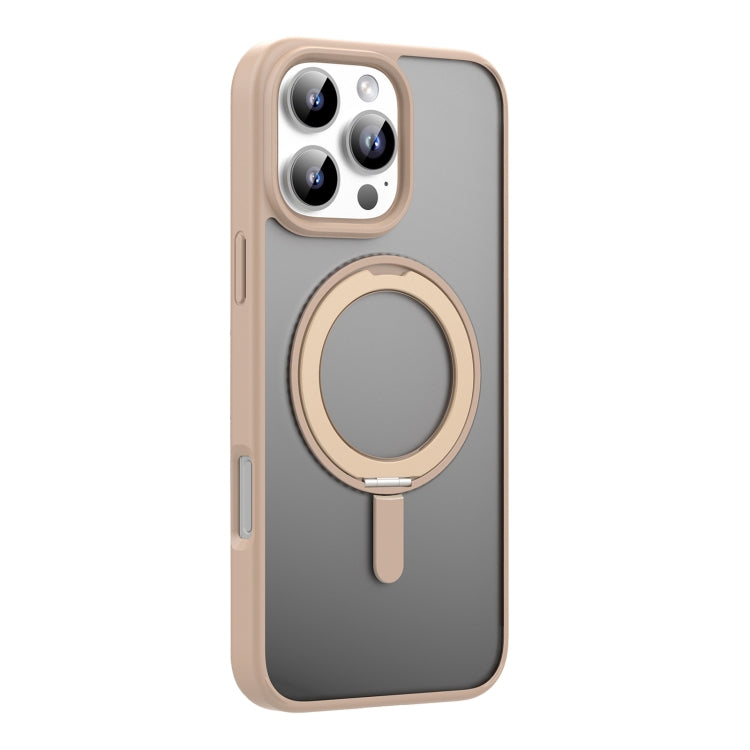 For iPhone 16 Pro Mutural Armor Series MagSafe Magnetic Holder Phone Case(Desert Gold) - iPhone 16 Pro Cases by Mutural | Online Shopping UK | buy2fix