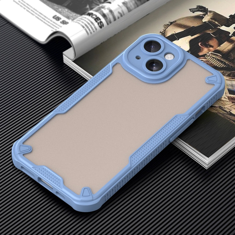 For iPhone 15 Armor Glaze PC Hybrid TPU Phone Case(Blue) - iPhone 15 Cases by buy2fix | Online Shopping UK | buy2fix