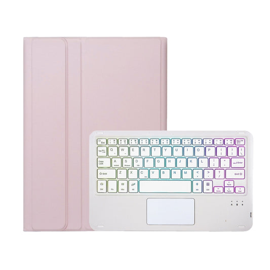 For Honor Pad X8a / X9 2024 AH25-AS Ultra-thin Detachable Backlight Bluetooth Keyboard Leather Tablet Case with Touchpad(Pink White) - Huawei Keyboard by buy2fix | Online Shopping UK | buy2fix