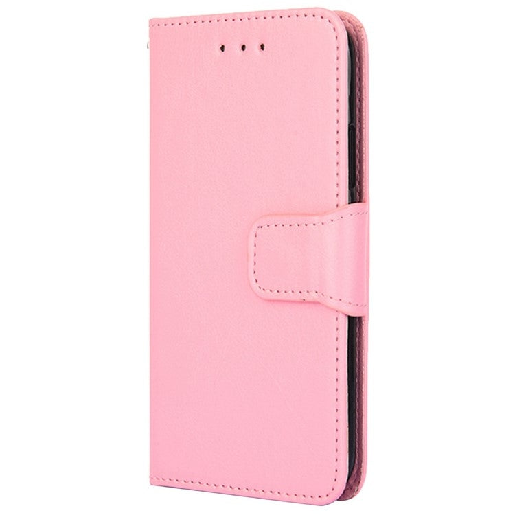 For iPhone 16 Plus Crystal Texture Leather Phone Case(Pink) - iPhone 16 Plus Cases by buy2fix | Online Shopping UK | buy2fix