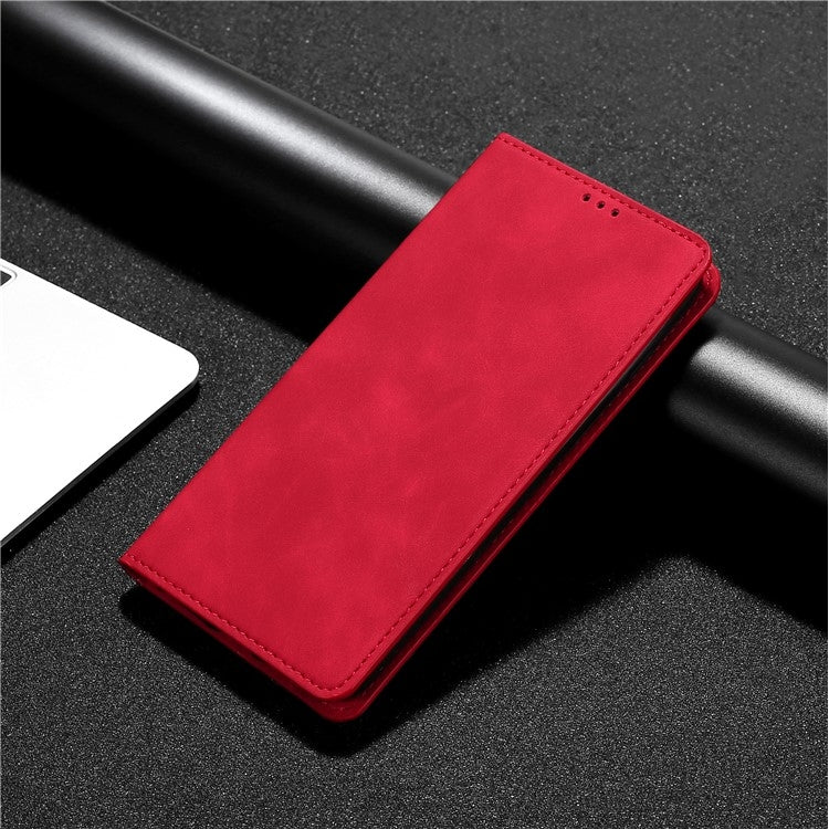 For iPhone 16 Plus Skin Feel Magnetic Leather Phone Case(Red) - iPhone 16 Plus Cases by buy2fix | Online Shopping UK | buy2fix