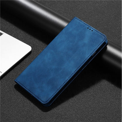 For iPhone 16 Pro Skin Feel Magnetic Leather Phone Case(Blue) - iPhone 16 Pro Cases by buy2fix | Online Shopping UK | buy2fix