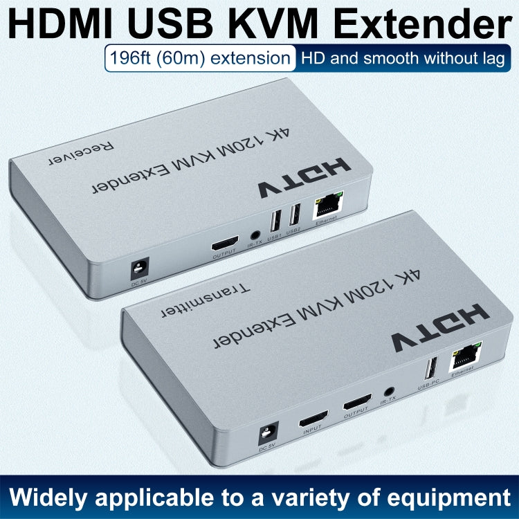 120m HDMI USB KVM 4K Network Extender, Plug:US Plug - Amplifier by buy2fix | Online Shopping UK | buy2fix