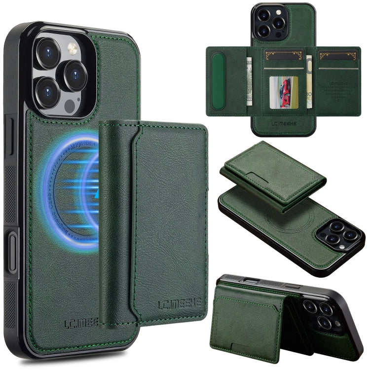 For iPhone 16 Pro Max LC.IMEEKE L5 Series Detachable RFID Card Bag Magsafe Phone Case(Green) - iPhone 16 Pro Max Cases by LC.IMEEKE | Online Shopping UK | buy2fix