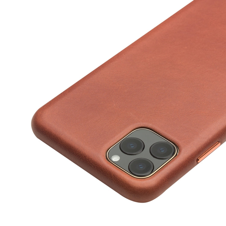 For iPhone 11 Pro QIALINO Shockproof Cowhide Leather Protective Case(Light Brown) - iPhone 11 Pro Cases by QIALINO | Online Shopping UK | buy2fix