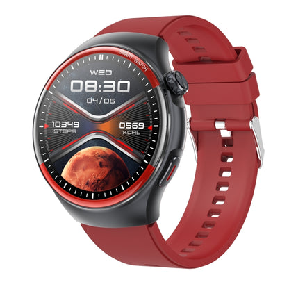 T82 1.43 inch Round Screen BT Call Smart Watch, Heart Rate / Blood Pressure / Blood Oxygen / Sleep / Blood Sugar / HRV / Metope / SOS, Strap:Silicone Red - Smart Wristbands by buy2fix | Online Shopping UK | buy2fix