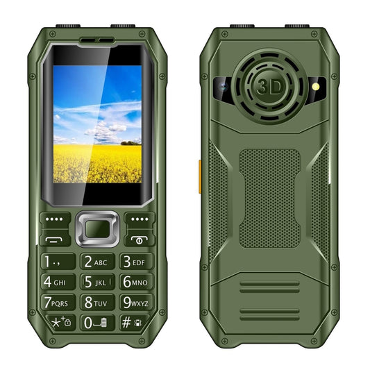 Q6000 Elder Keypad Phone, 2.4 inch, 6800mAh, Dual Flashlights, 21 Keys, SOS, FM, Dual SIM, GSM, Plug:EU Plug(Green) - Others by buy2fix | Online Shopping UK | buy2fix