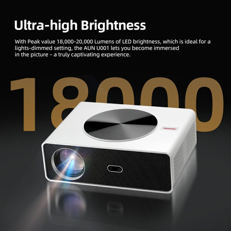 AUN AKEY7 MAX 1920x1080P HD Android LCD Projector UK Plug(White) - LED Projector by AUN | Online Shopping UK | buy2fix