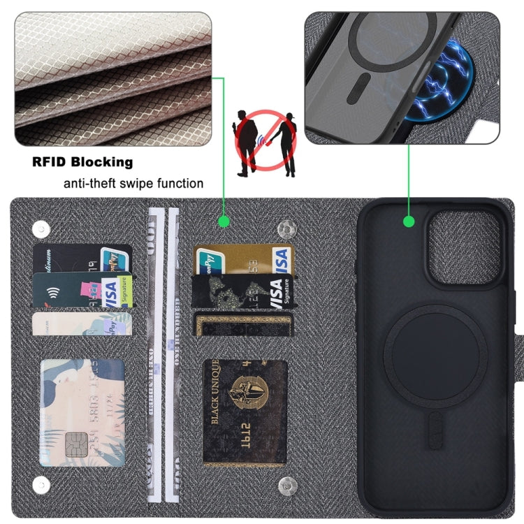 For iPhone 16 Pro Max ViLi GBS Series MagSafe Magnetic RFID Leather Flip Phone Case(Black) - iPhone 16 Pro Max Cases by ViLi | Online Shopping UK | buy2fix