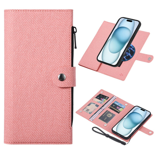 For iPhone 15 ViLi GBS Series MagSafe Magnetic RFID Leather Flip Phone Case(Pink) - iPhone 15 Cases by ViLi | Online Shopping UK | buy2fix