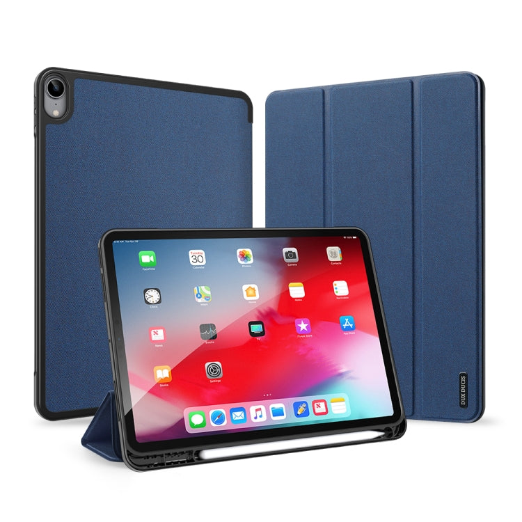 For iPad Air 11 2024 / 2022 / 2020 10.9 DUX DUCIS Domo Series Horizontal Flip Magnetic TPU + PU Leather Case with Three-folding Holder & Pen Slot(Blue) - iPad Air (2022) / (2020) 10.9 Cases by DUX DUCIS | Online Shopping UK | buy2fix