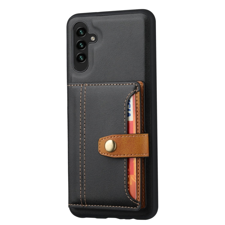 For Samsung Galaxy S25 5G Calfskin Card Slot TPU Hybrid PU Phone Case(Black) - Galaxy S25 5G Cases by buy2fix | Online Shopping UK | buy2fix