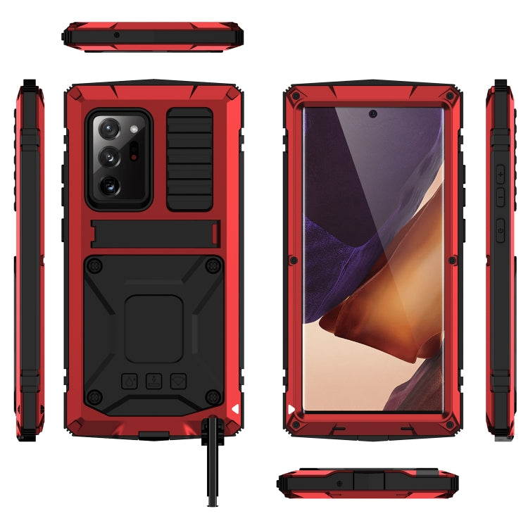 For Samsung Galaxy Note 20 Ultra R-JUST Shockproof Waterproof Dust-proof Metal + Silicone Protective Case with Holder(Red) - Galaxy Note20 Cases by R-JUST | Online Shopping UK | buy2fix