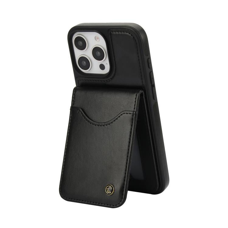 For iPhone 16 Pro Max AwQuer Vertical Flip Card Bag Holder Leather Phone Case(Black) - iPhone 16 Pro Max Cases by Awquer | Online Shopping UK | buy2fix