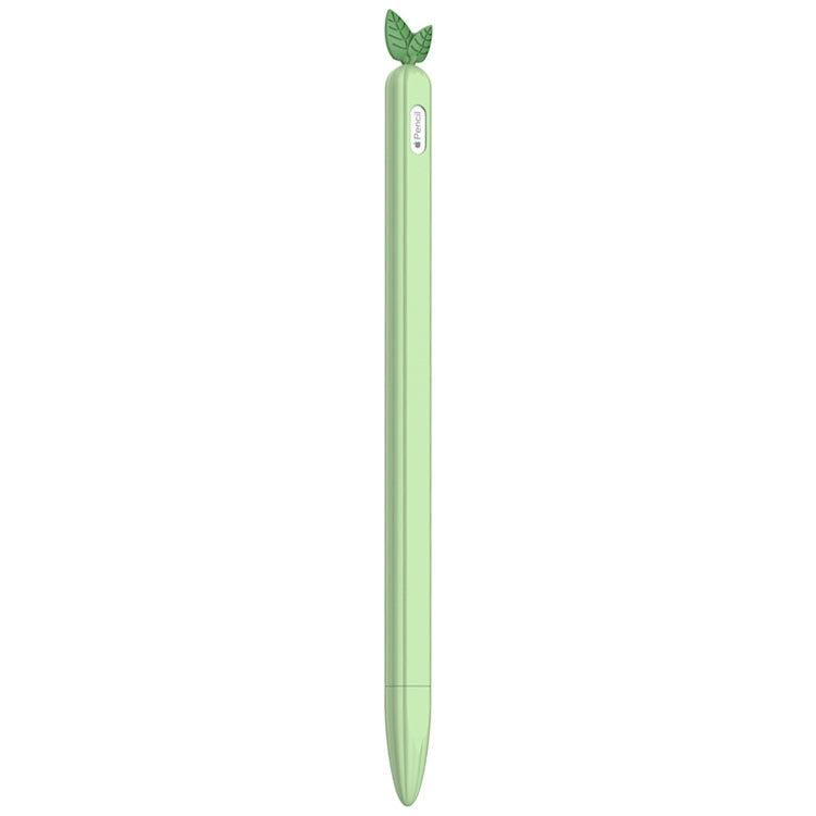 For Apple Pencil 2 Contrasting Color Mint Leaf Silicone Non-slip Protective Cover(Green) - Pencil Accessories by buy2fix | Online Shopping UK | buy2fix