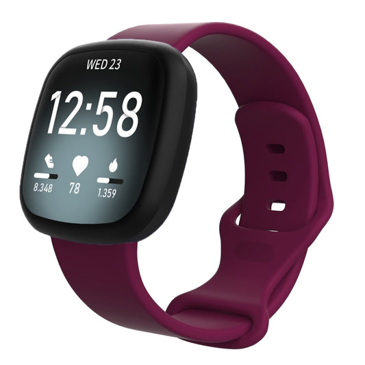 For Fitbit Versa 4 / Versa 3 / Sense 2 / Sense Silicone Watch Band, Size: L(Wine Red) - Watch Bands by buy2fix | Online Shopping UK | buy2fix