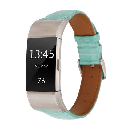 For Fitbit Charge 2 Fresh Style Leather Watch Band(Green) - Watch Bands by buy2fix | Online Shopping UK | buy2fix