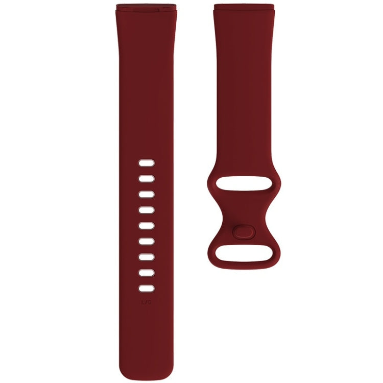 For Fitbit Versa 3 / Sense Silicone Watch Band, Size: S(Wine Red) - Watch Bands by buy2fix | Online Shopping UK | buy2fix